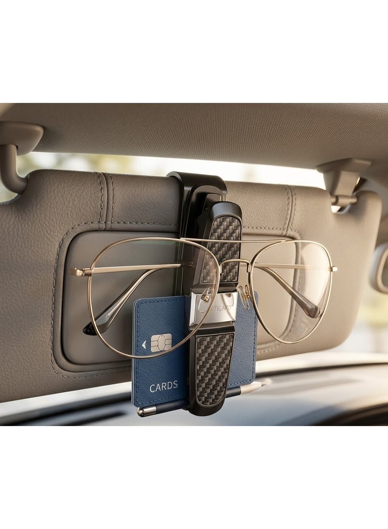 Generic valueable 1 Car Glasses Holder for Two Pairs - Practical Design with Space for Cards and IDs - Helps Reduce Clutter and Organize Important Items Inside the Car - Compact and Elegant - Easy to Install and Use for Daily Travel - Image 2