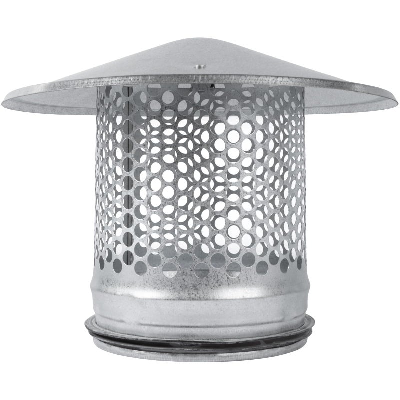 Vent Systems 5 Inch Chimney Cap Round Galvanized Steel Exhaust Vent Cover with Rubber Gasket Weatherproof Roof Flue Cap for Fireplace Furnace Dryer Vent Flue Pipe Outdoor HVAC Ventilation