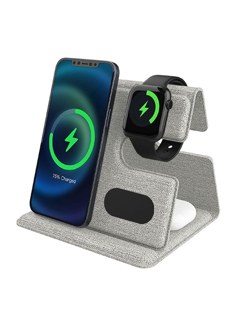 BYYU 3-in-1 Type-C Fast Wireless Charger Stand Black