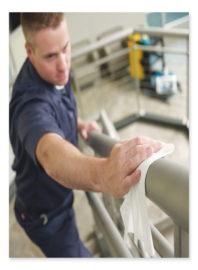 Tork Heavy Duty Cleaning Cloth White , 1/4 Folded, 6 x 50 Cloths, 5301505 - Image 2