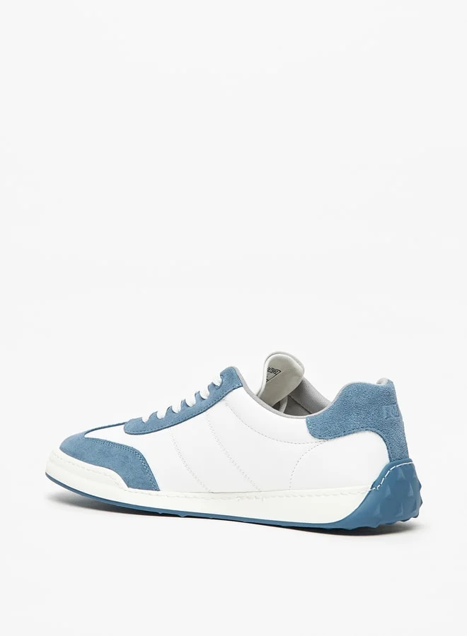 DUCHINI Mens' Solid Sneakers with Lace-Up Closure