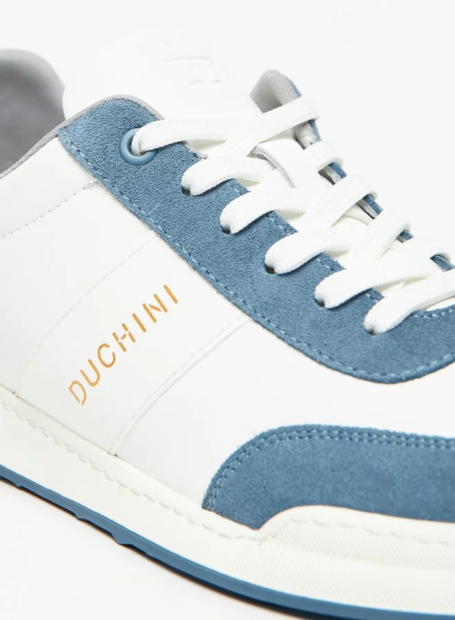 DUCHINI Mens' Solid Sneakers with Lace-Up Closure