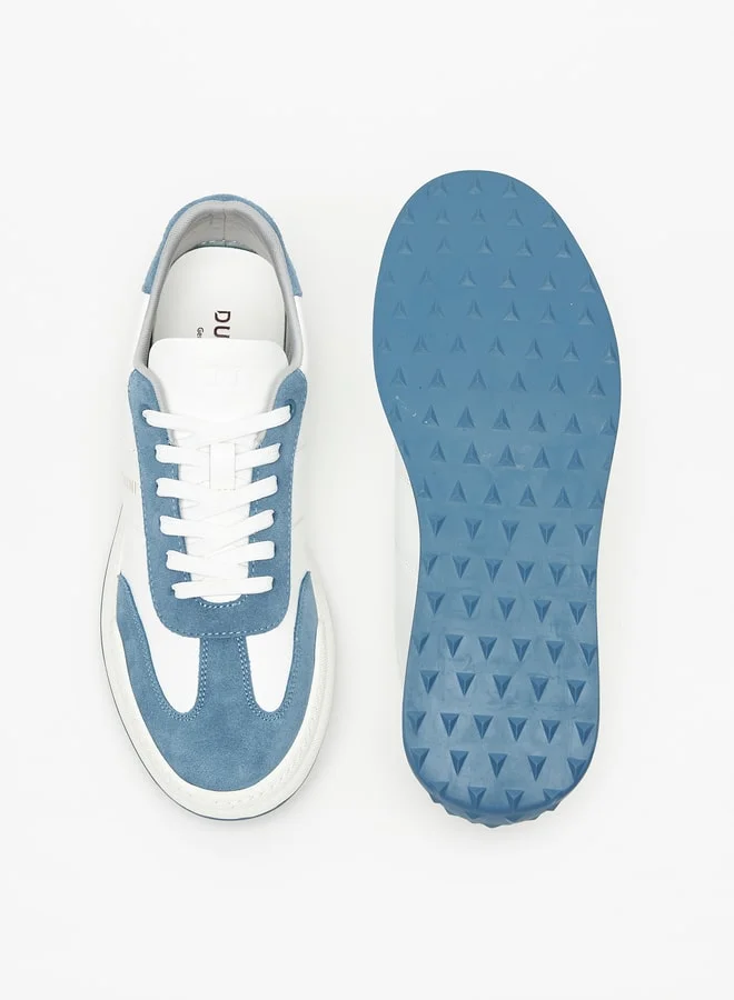 DUCHINI Mens' Solid Sneakers with Lace-Up Closure