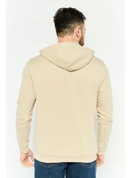 Gazzarrini Men Hooded Graphic Long Sleeve Sweatshirt, Beige  - Image 4