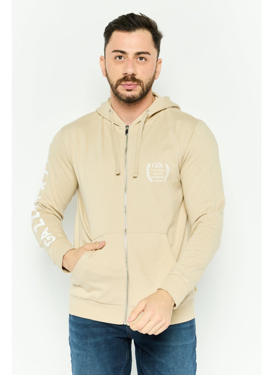 Men Hooded Graphic Long Sleeve Sweatshirt, Beige - pzsku/ZE1F36B3EB5976524F984Z/45/_/1737641873/7ebe1544-debd-4796-8264-a10d0ca3da22