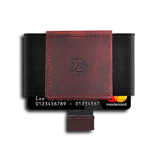 VBAX Elastic Wallet with Pull Tab for Men & Women – Slim Minimalist Front Pocket Leather Card Holder, Compact Stretch Design Fits 8–10 Cards & Cash – Premium Everyday Carry Wallet - Image 1