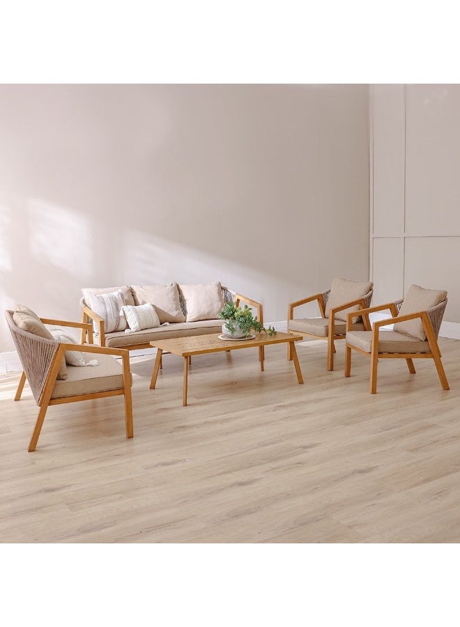 DANUBE HOME Snowe 6-Seater Outdoor Sofa Set | Steel Frame Garden Furniture | Modern Design Patio Sofaset | Outdoor Seating Table And Chairs For Lawn Garden - Image 1