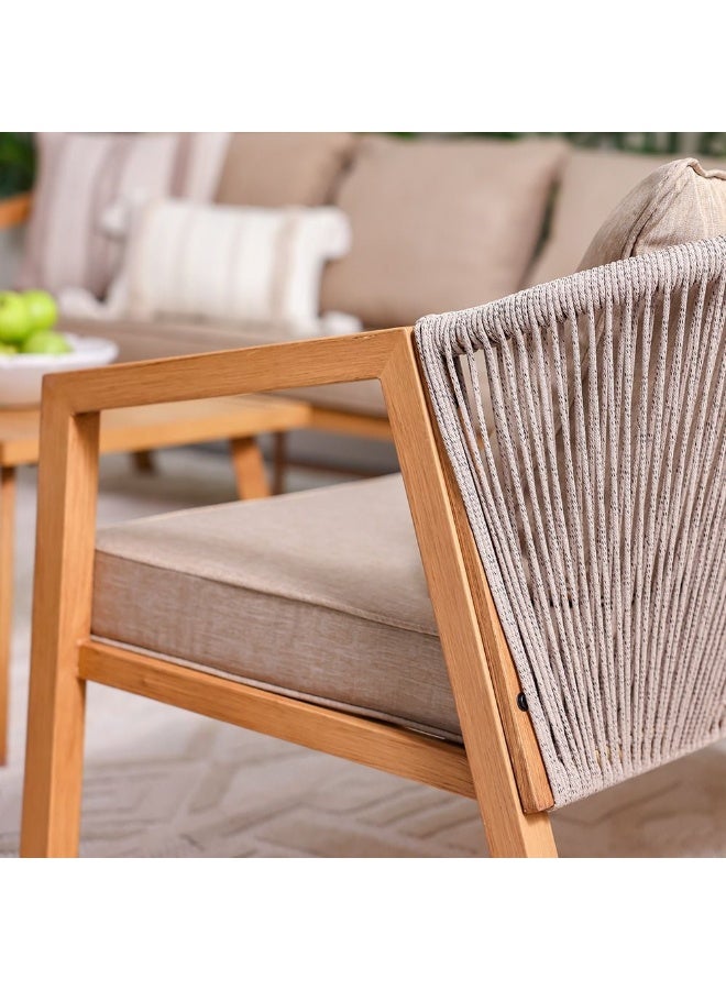 DANUBE HOME Snowe 6-Seater Outdoor Sofa Set | Steel Frame Garden Furniture | Modern Design Patio Sofaset | Outdoor Seating Table And Chairs For Lawn Garden - Image 4