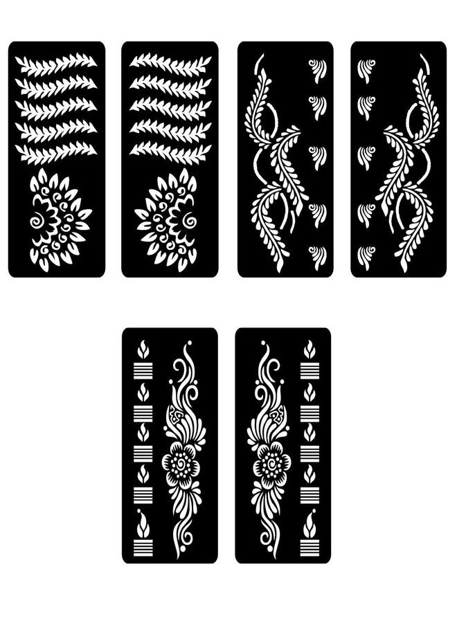 VANVATI Beautiful Combo Mehndi Stencil Sticker for Quick Festival Ready Design at Any Function - Image 3