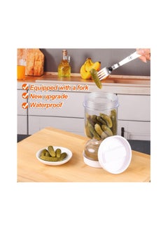 Y&D New Upgrade Pickle and Olive Hourglass Jar, with Strainer Flip Wet Dry Juice, Juice Separator, Container, Kimchi Jar for Airtight Food Storage(With a Fork)  - Image 4