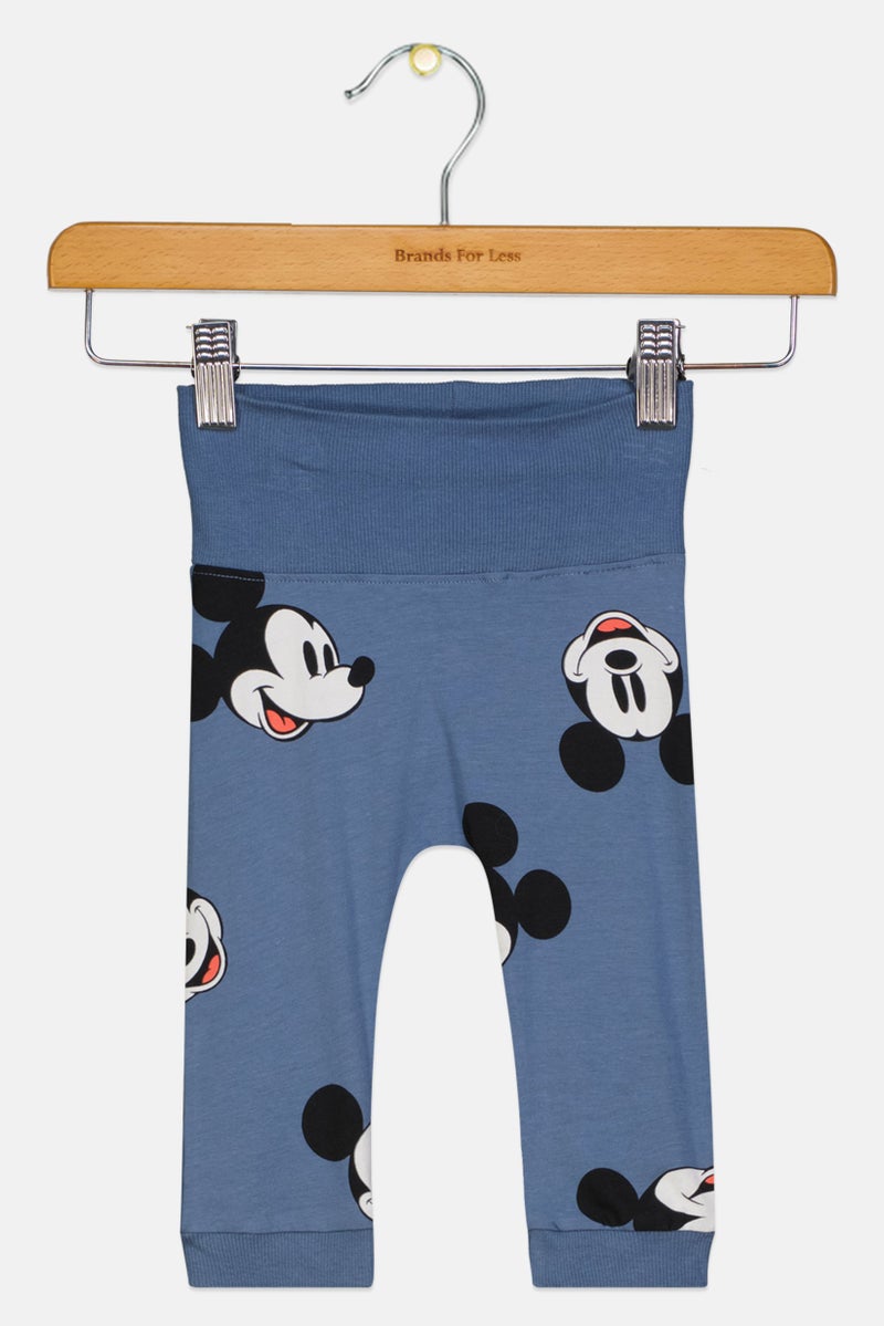 NAME IT Toddlers Boy Graphic Print Pull On Pants, Slate Blue - Image 1