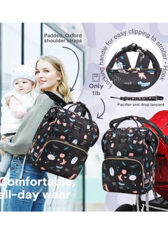 Yoawllty Multifunction Diaper Bag Backpack Baby Essentials Travel Tote,Waterproof Baby Bag Diaper Changing Backpacks(Graffiti Black)  - Image 5
