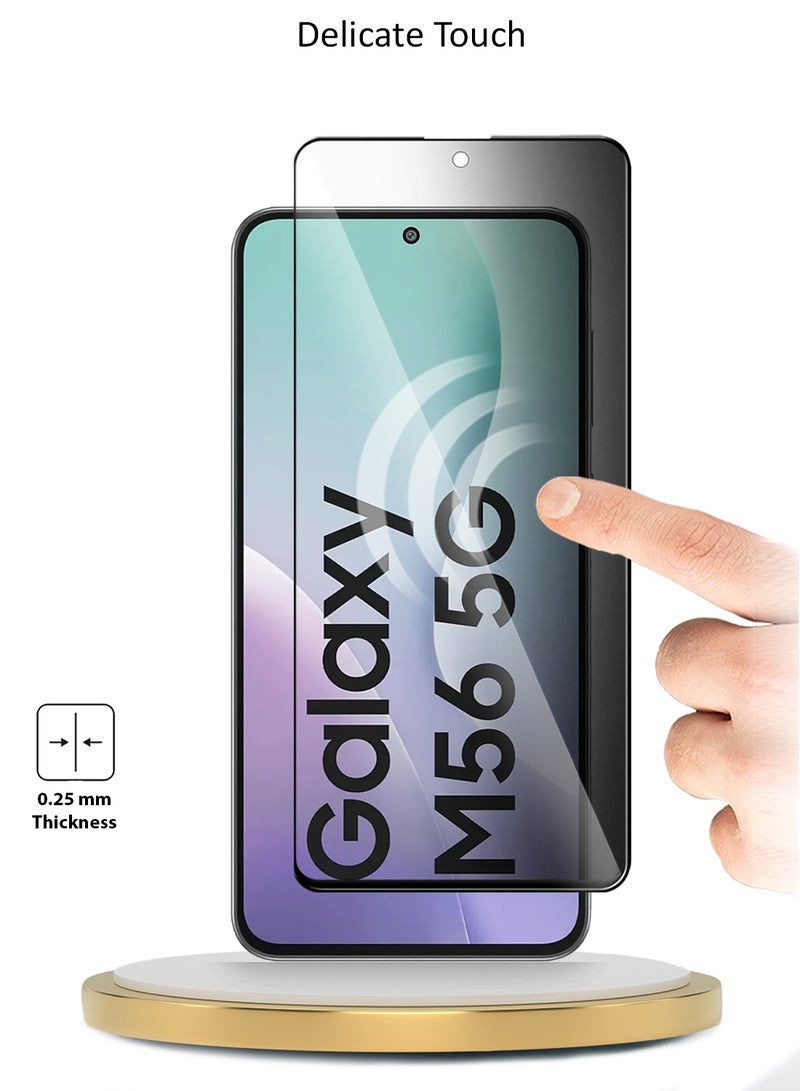 Wtech Samsung Galaxy M56 / Samsung Galaxy F56 5G 2025 Premium E2E Series Privacy Full Glue Full Cover Tempered Glass Screen Protector (MSGECP) - Clear/Black - Image 4