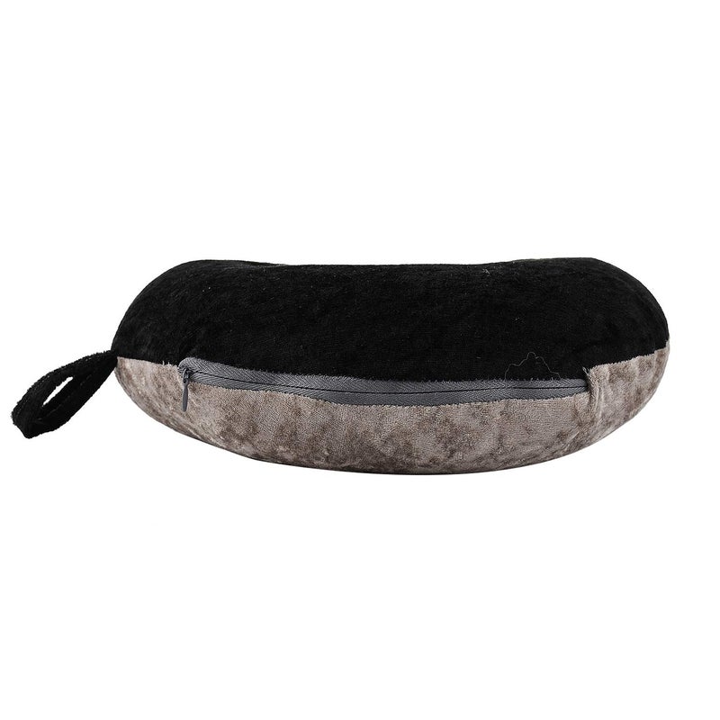 Kuber Industries Kuber Industries Exclusive 2 Pieces Unisex UShaped 100 Pure Micro Fibre Soft Cushions Neck Rest Pillow for Travel Car Train Flight Bus Black Grey CTLTC039203  - Image 5