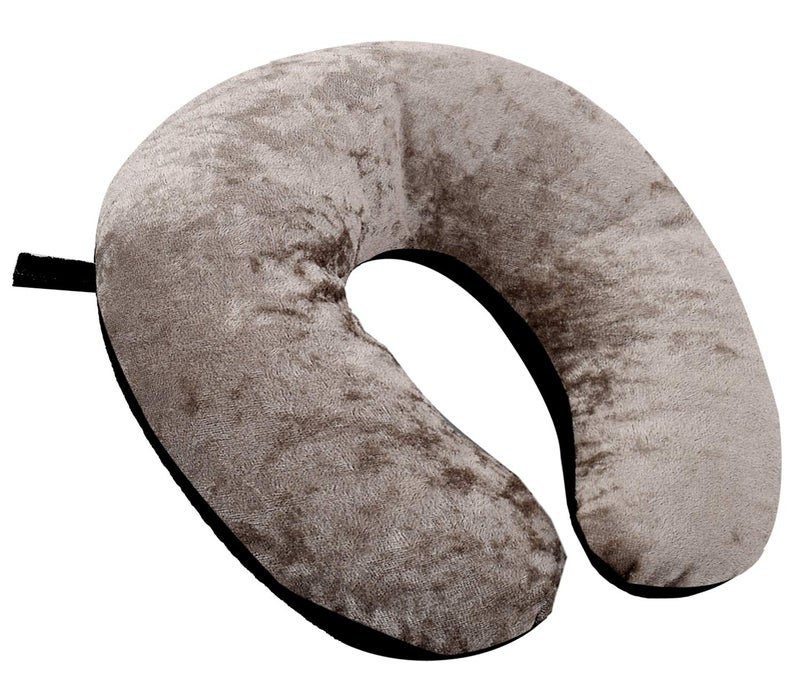 Kuber Industries Kuber Industries Exclusive 2 Pieces Unisex UShaped 100 Pure Micro Fibre Soft Cushions Neck Rest Pillow for Travel Car Train Flight Bus Black Grey CTLTC039203  - Image 2