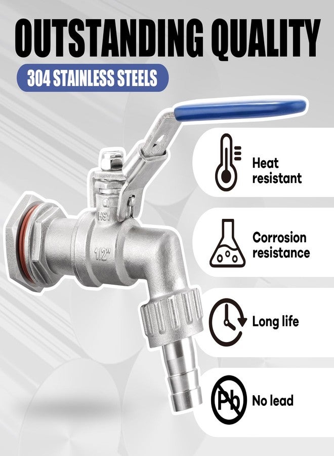 TianTianUp 1/2 Inch Stainless Steel 304 Ball Valve Weldless Bulkhead for Home Brewing Kettle Building Home Brew Kettle Mash Tun - Image 4