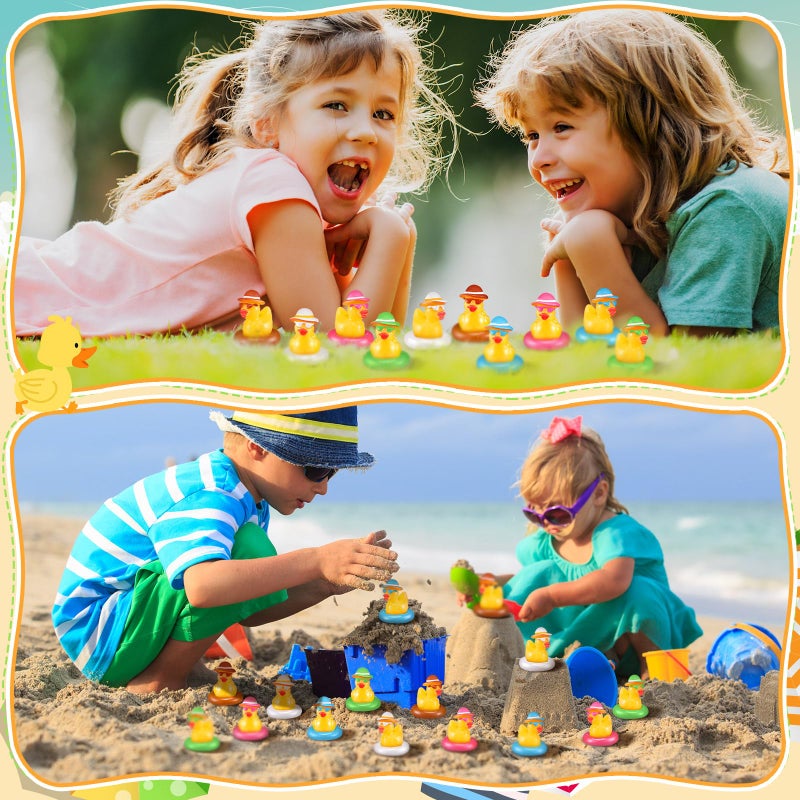 Arrowbash 100 Pcs Summer Mini Resin Ducks Hawaiian Tiny Duck Figurines Bulk Beach Pool Miniature Figures for Swimming Pool Garden Landscape Micro Decor Adults DIY Crafting - Image 4