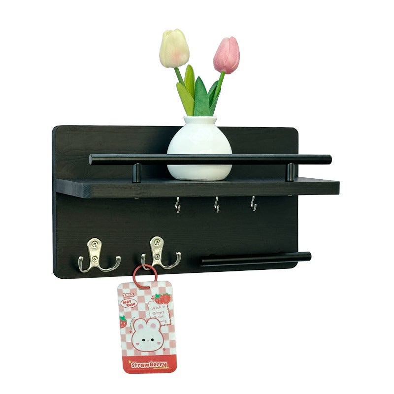 Door Rack Wooden Mail File Classification Storage Rack Entrance Wall Key Finishing Storage Rack - Image 1