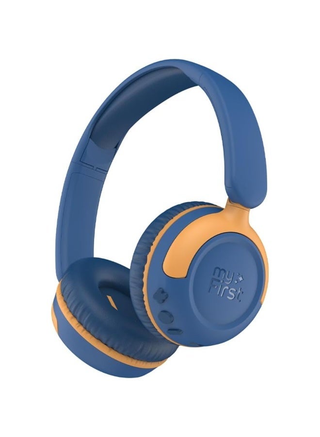myFirst CareBuds Max - Wireless Headphones for Kids with Microphone Interchangeable EarPads Smart Volume Limit 52 Hours Playtime Fast Charging (Blueberry Pop) - Image 1