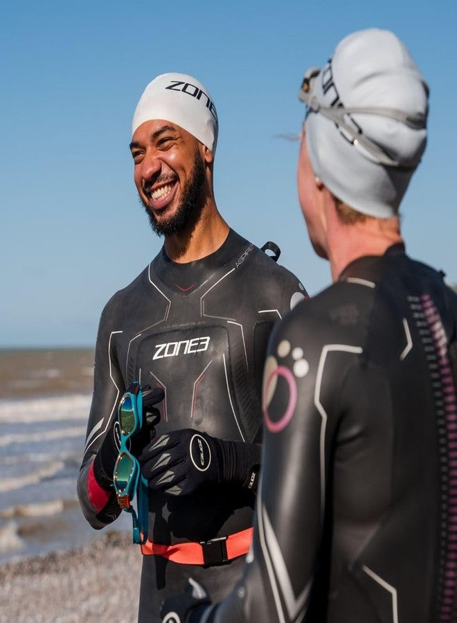 زون 3 قبعة سباحة سيليكون كبيرة من زون 3 - مصممة للشعر الطويل، مقاومة للتمزق، مريحة، 48 غرام - Image 2