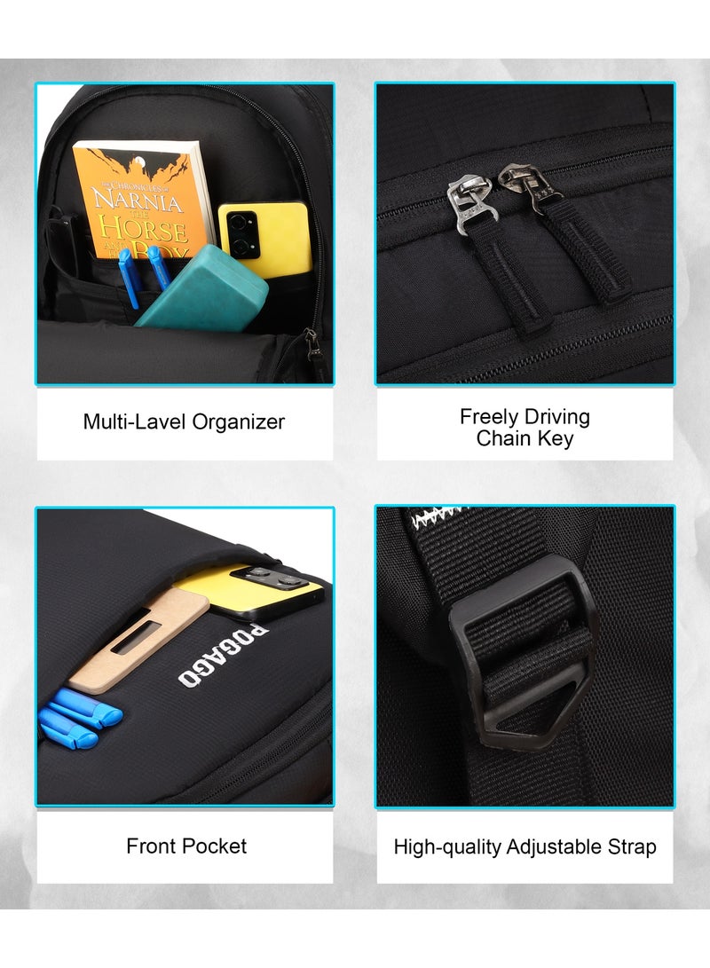 POGAGO Heavy-Duty Laptop Backpack for Travel | Water-Resistant 15.6 Inch Bag | School, College & Work - Image 4