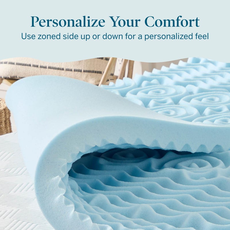 LUCID 3 Inch Gel Memory Foam Mattress Topper, Full size â€“ 5 Zones â€“ Cooling Gel Infusion â€“ CertiPur Certified Foam - Image 4