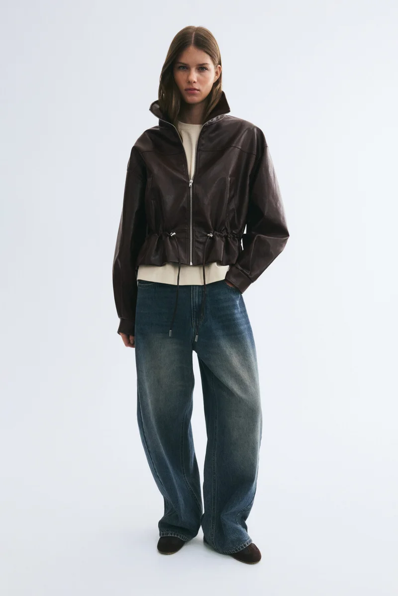 H&M Coated stand-collar jacket