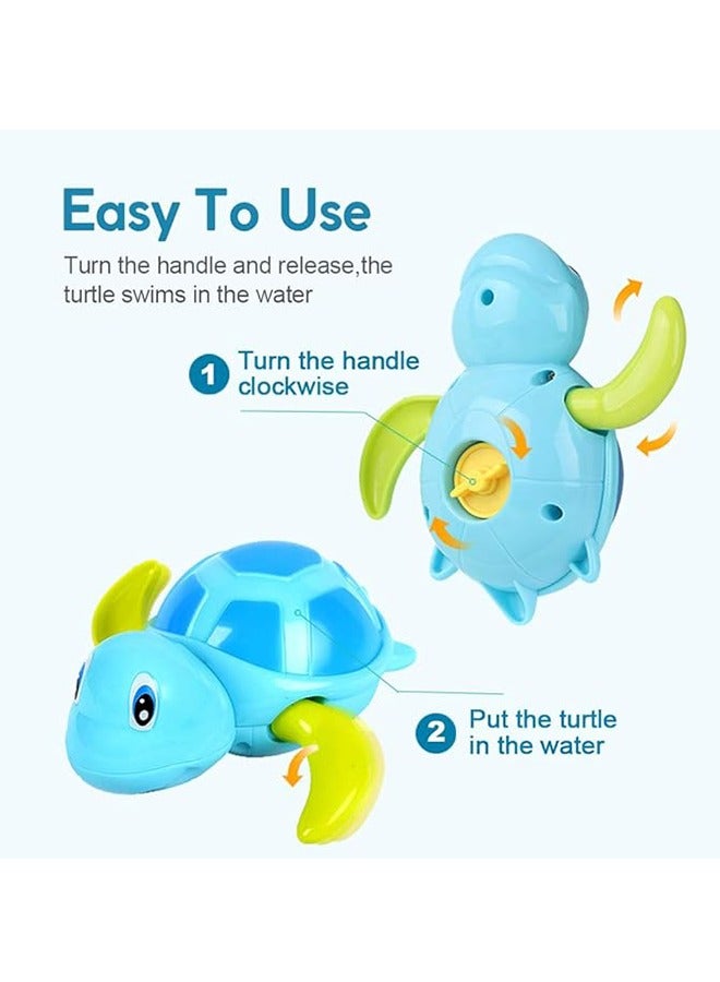 VCOSTORE Cute Turtle Baby and Toddler Bath Wind Up Toys 3 Pack - Image 2