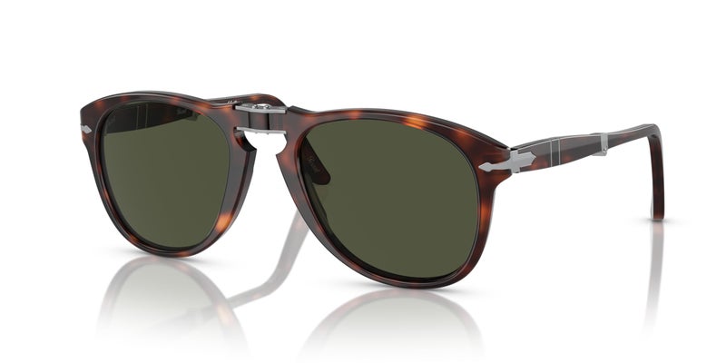 Persol PO0714 Aviator Sunglasses, Havana/Green, 54 mm - Image 4