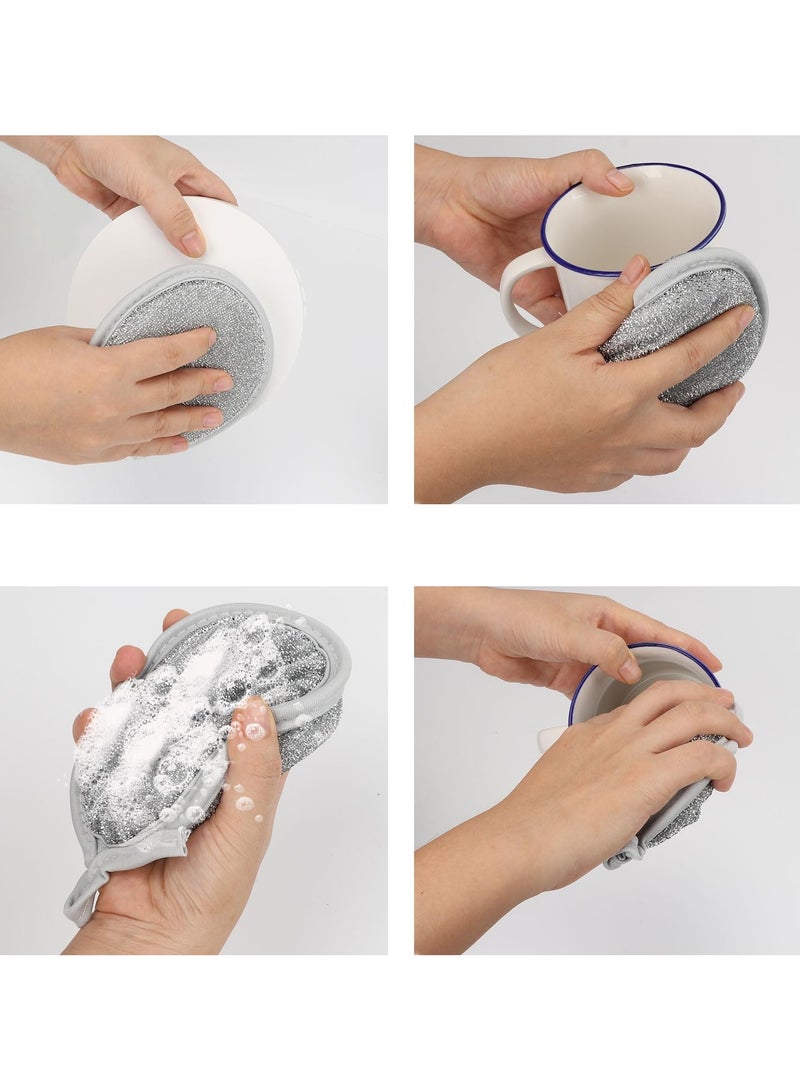 General 5 Pieces Multipurpose Dish Cloths Wet and Dry, Reusable Wire Miracle Cleaning Cloths, Round Wire Washing Cloths for Kitchen, Sink, Pots, Pans  - Image 5