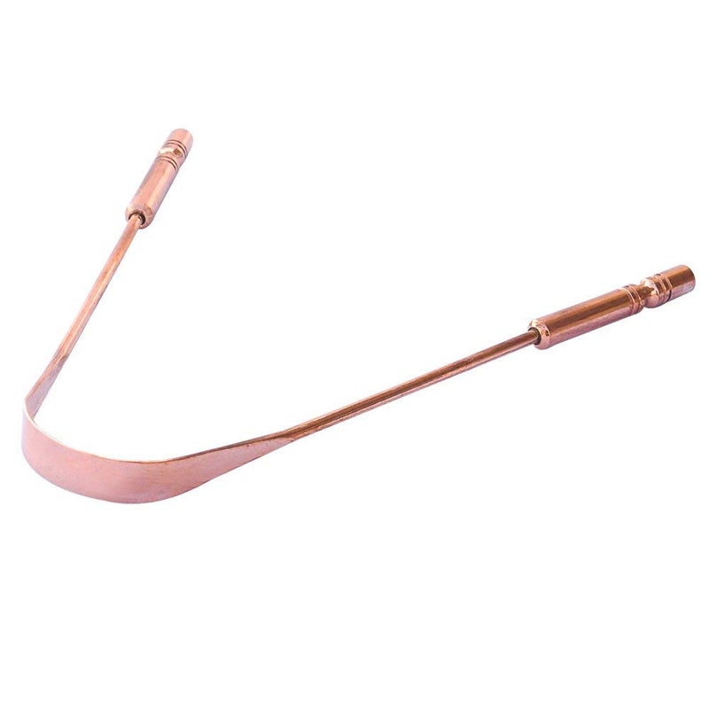 100 Pure Copper Tongue Scraper Cleaner  Perfect Surgical Tongue Scraper  Best Remedy for Bad Breath  Maintains Oral Hygiene Flexible Handle and Comfortable Grip