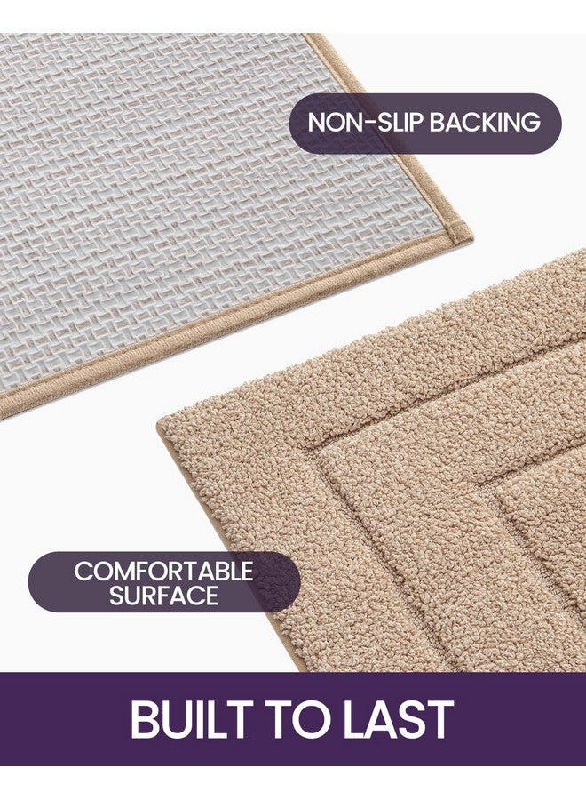 DEXI Bathroom Rug 43x24, Non Slip Washable Bath Mat for Shower Floor, Extra Large Absorbent Soft Bathmat with Rubber Backing, Quick Dry Microfiber Carpet Accessories, Beige - Image 4