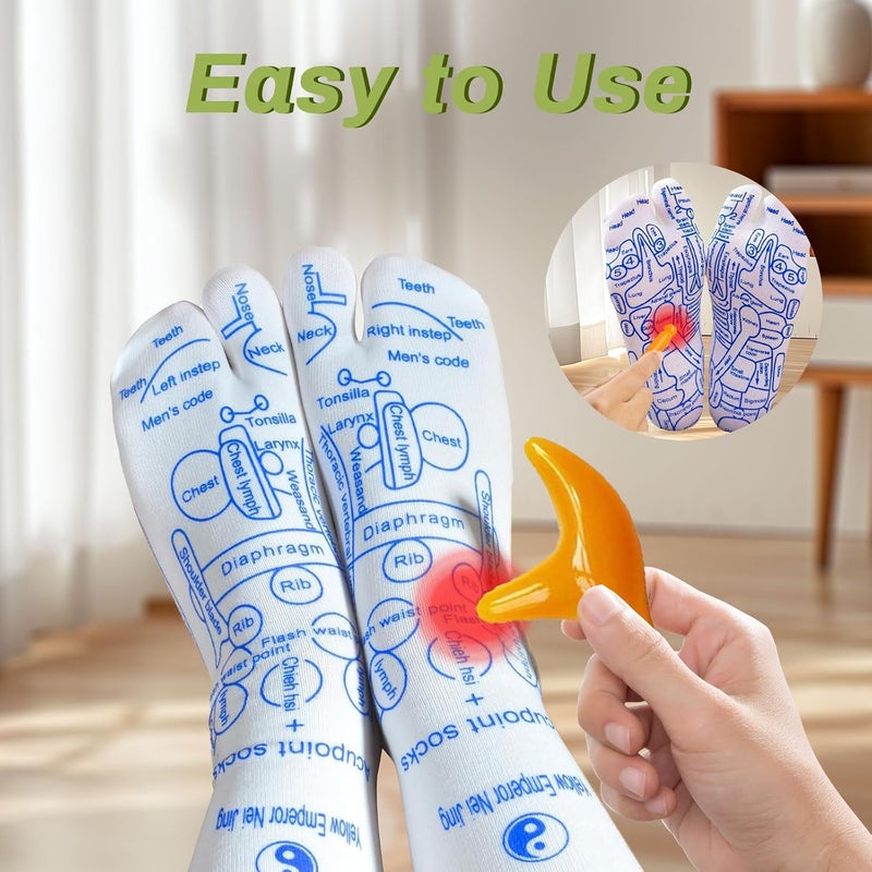 Reflexology Socks With Acupressure and Massage Tools Large Size Relieve Fatigue Promote Blood Circulation and Relaxation - Image 5