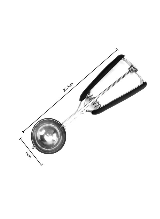 JZS Ice Cream Scoop, Stainless Steel Cookie Scoops for Baking Ice Cream Scooper with Quick Trigger Release Cookie Dough Scoop Cupcake Scoop 5cm(Black) - Image 2