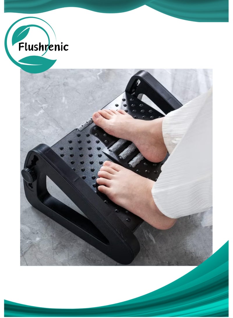 فلوشرينيك مسند قدم قابل للتعديل, كرسي قدم مريح لمكتب تحت المكتب ، تحت مكتب مسند القدمين مع بكرة تدليك القدم, كرسي مسند للقدمين لمسند الساق - Image 1