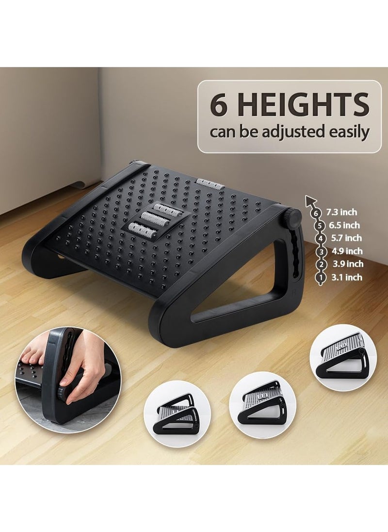 Generic Adjustable Foot Rest,Ergonomic Foot Stool for Under Office Desk,Under Desk Footrest with Foot Massage Roller, Chair Footrest for Leg Rest  - Image 3