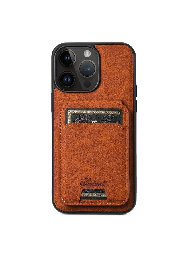 Suteni Case For iPhone 13 Pro Max H16 Litchi Texture Leather Detachable Wallet Back Phone Case - Image 1