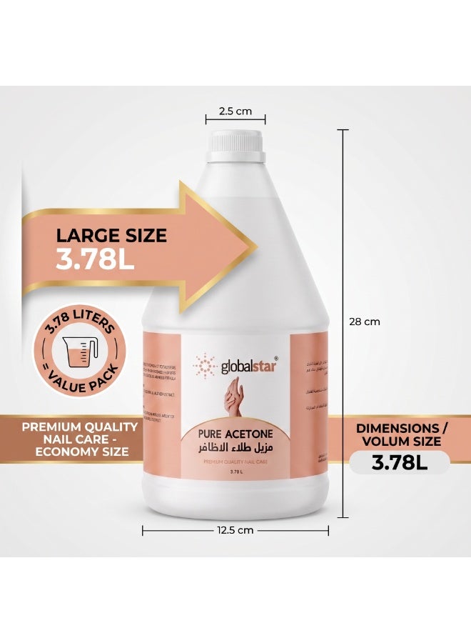 Globalstar Pure Acetone 3.78L Salon Size | Strong Nail Polish Remover for Acrylic & Gel Nails - Image 3
