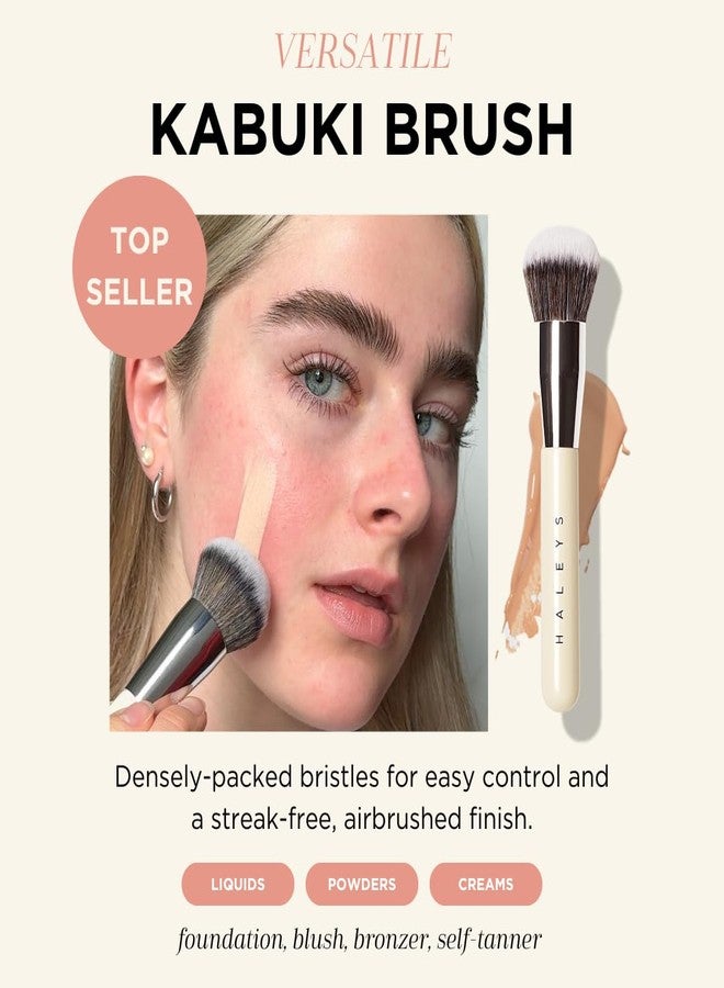 HALEYS Makeup Brush Set 5 pcs: Soft, Streak-free, Perfect Blending, Buff, Blurs and Smooth, Premium Luxury Vegan Bristles, For Liquid, Cream or Powder, Vegan, Cruelty-free, Sustainable Wood - Image 4