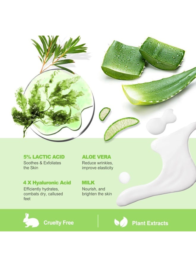 JVR JVR Foot Peel Mask - 3 Pairs - Exfoliating Peeling Callus Remover, Repairs Cracked Heels & Dry Skin, for Smoother and Softer Feet (Aloe Vera)  - Image 2