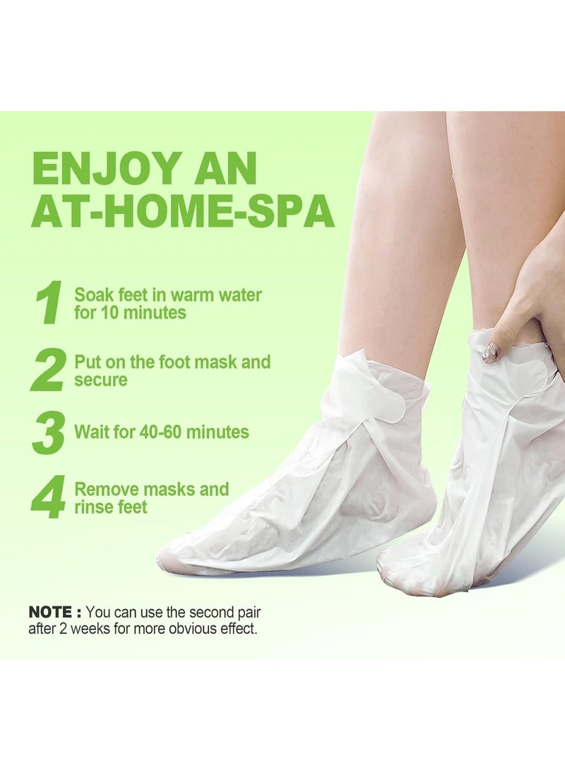 JVR JVR Foot Peel Mask - 3 Pairs - Exfoliating Peeling Callus Remover, Repairs Cracked Heels & Dry Skin, for Smoother and Softer Feet (Aloe Vera)  - Image 5