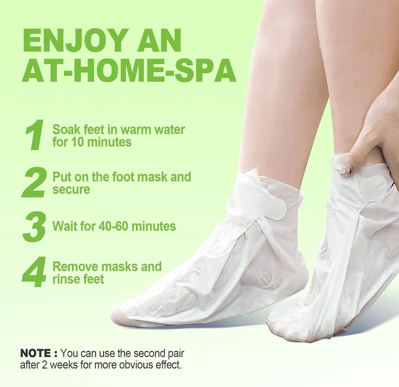 JVR Foot Peel Mask - 3 Pairs - Exfoliating Peeling Callus Remover, Repairs Cracked Heels & Dry Skin, for Smoother and Softer Feet (Aloe Vera) - Image 5