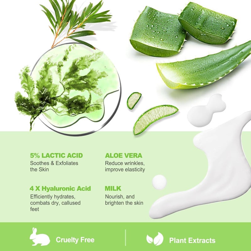 JVR Foot Peel Mask - 3 Pairs - Exfoliating Peeling Callus Remover, Repairs Cracked Heels & Dry Skin, for Smoother and Softer Feet (Aloe Vera) - Image 4