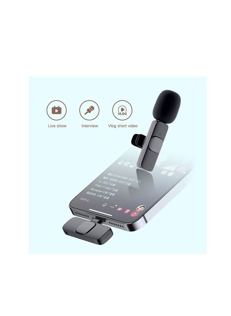 Generic K8 Wireless Microphone 2.4GHz 2 in 1 Digital Mini Portable Recording Clip Mic with Receiver For iPhone  - Image 4