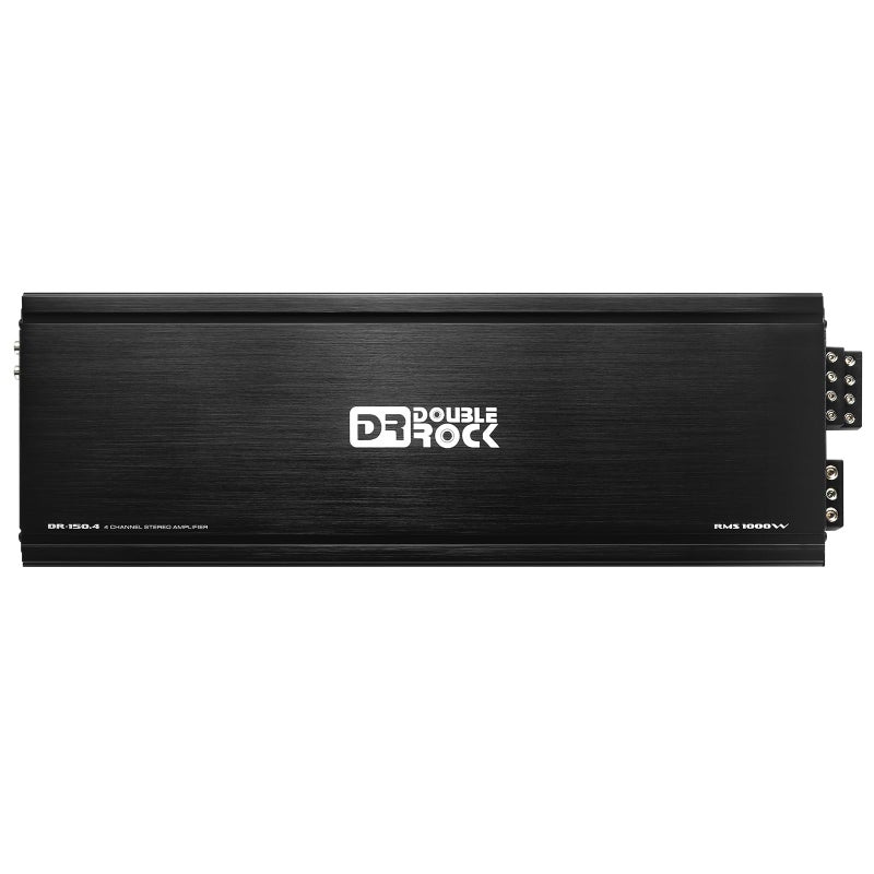 DR Double Rock DR1504 4 Channel Amplifier Car Audio 1000 Watt 2 Ohms 4CH Class AB Full Range Car Amplifier 2 Bridged Channels RCA Input Power Output Multichannel Amplifier