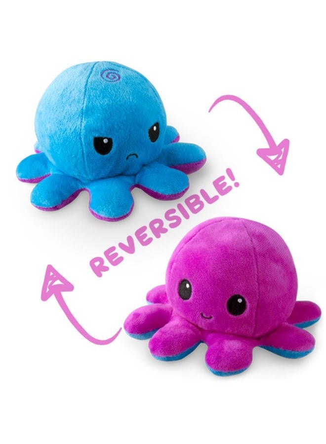 TeeTurtle دميّة الأخطبوط القابلة للعكس الأصلية - خضراء + بنفسجية - حيوانات محشوة لطيفة لتحفيز الحواس تظهر مزاجك - Image 3