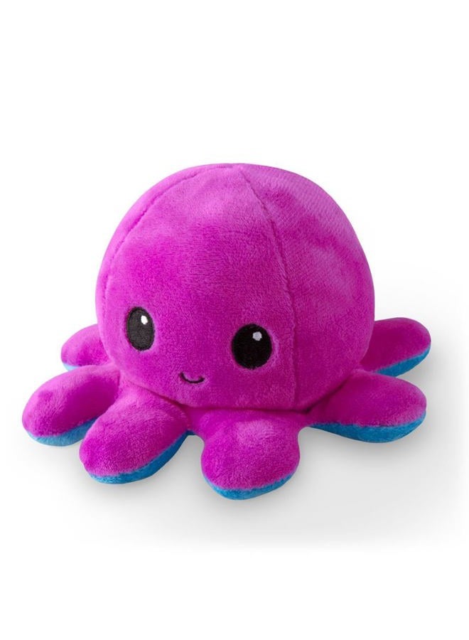 TeeTurtle دميّة الأخطبوط القابلة للعكس الأصلية - خضراء + بنفسجية - حيوانات محشوة لطيفة لتحفيز الحواس تظهر مزاجك - Image 2