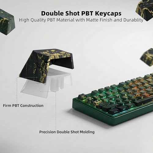 JOMKIZ Summer Breeze PBT Keycaps, 133 Keys Cherry Profile, Side Legend Shine Through, Dye-Sublimation Keycap Set for Mechanical Keyboards, Vibrant Green Theme - Image 3