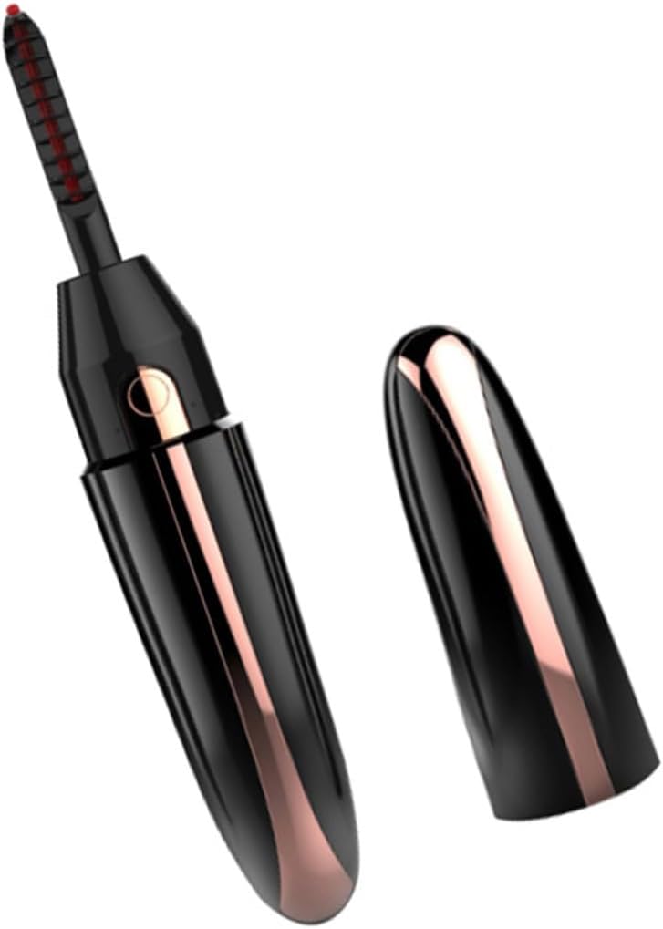 Healeved Electric Heated Eyelash Curler USB Rechargeable Black Mini Beauty Tool for Women Eye Makeup with Fast Heating Eyelash Curling Clip - Image 1