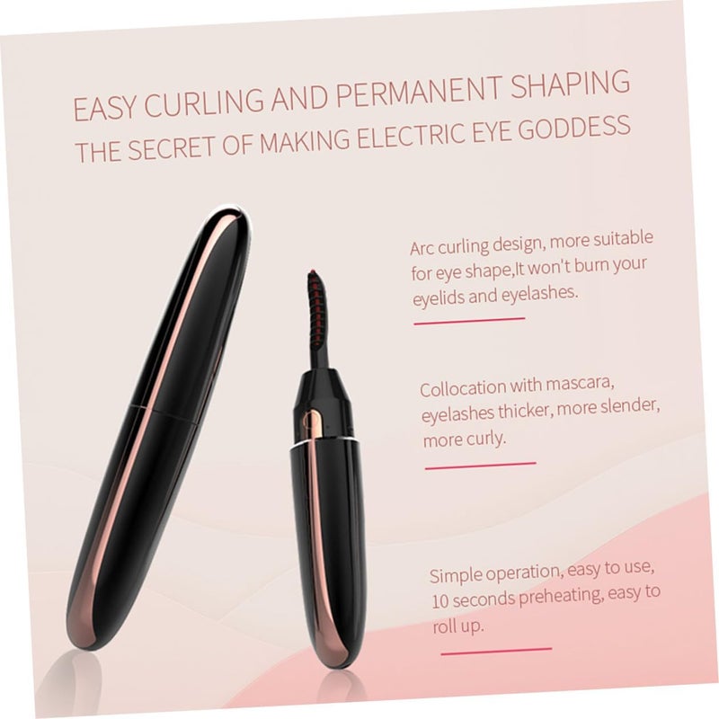Healeved Electric Heated Eyelash Curler USB Rechargeable Black Mini Beauty Tool for Women Eye Makeup with Fast Heating Eyelash Curling Clip - Image 4